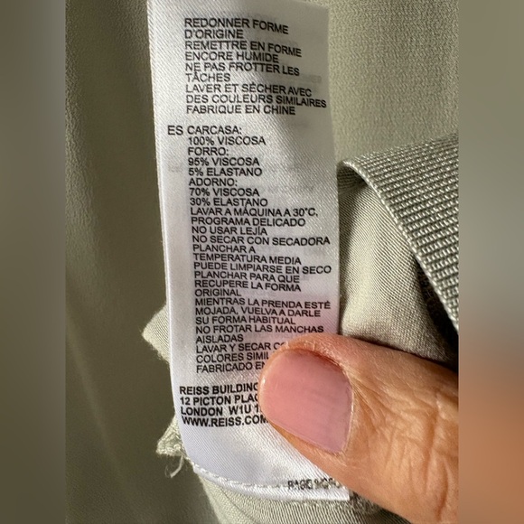 REISS Marlena Semi Sheer Blouse in Pale Green - Picture 10 of 14